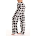 Pikkukuva 2 / 4: Naisten rullaavat housut taskuilla, pehmeät flanelliruudullinen pyjamahousut naisille CNMR musta-WELLNGS musta black XXL
