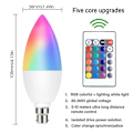 Miniatyrbild 3 av 5: Ny Rgb LED Color Smart Changing Light Bulb Remote E12/e14/e26/e27/b22 inomhus E26
