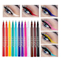 Pikkukuva 1 / 5: 12 kpl Matte Rainbow Colorful Neste Eyeliner Set, 12 väriä Pehmeä ja Hyper Sharp Brush Eyeliner, Vedenpitävä High Pigmented Eyeliner set