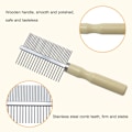 Miniatyrbillede 4 af 6: Træhåndteret plejekam til hunde, katte og kæledyr Double-Sided Teech Comb