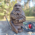 Miniatyrbilde 2 av 3: 4 stk Odin Thor Tyr Ulfhednar norrøn hedensk harpiks vikingstatue, norrøne hedenske hageskulpturer og statuer