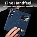 Miniatyrbilde 5 av 5: Magnettisk Klaffende Etui for Samsung Galaxy Z Fold 6, Åpen Vindu Design, Luksuriøs Forretnings-Napa Lær Skjult Stativ Slank Deksel White For Galaxy Z Fold 6