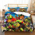 Miniatyrbild 5 av 5: 2023 Teenage Mutant Ninja Turtles Ny film Sängkläder Set Cover Örngott Set Barn Anime Rum Inredning Cover Present T-06 AU Single-140x210cm