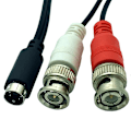 Miniatyrbillede 3 af 5: S-video 4-polet han-stik til to BNC han-stik Y-splitter konnektor adapterkabel ledning 25cm/1.5m 0.25M