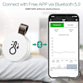 Miniatyrbillede 2 af 5: Trådløs Termometer Hygrometer, Oria Mini Bluetooth 5.0 Fugtighed Temperatur Sensor Med Dataeksport Og Advarsler Stcyv