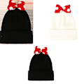 Miniatyrbilde 2 av 5: Uformell Barnelue i Strikket Bånd - Søt Beanie-Lue - Foldbar Høst og Vinter Black