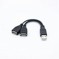 Miniatyrbilde 4 av 4: Ryra 1 stk Usb 3.0 A 1 hann til 2 dobbel usb hunn datahub strømadapter Y splitter usb lading