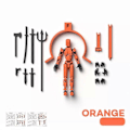 Miniatyrbilde 1 av 5: Dummy13 Magnetisk Actionfigursett, 3D Magnetisk Actionfigursett Orange Black