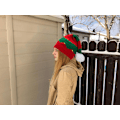 Miniatyrbilde 5 av 9: Julenissehatt Elf Juleruehatt for Kvinner Menn Varmt Strikket Lue med Pom Pom Jule Nyttår Fest Red Green Medium