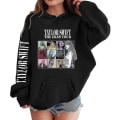 Miniatyrbillede 5 af 5: Pige Hoodies 1989 Casual Taylor Sweatshirt Børn Drenge Swifts Pullover Hooded Koncert Outfit Til 4-14 År 01 black 10 to 11 Years