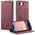 Til iPhone 16e Wallet Case CASEME 013 Series PU Læder Telefon Cover Stativ Red Red