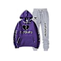 Miniatyrbild 1 av 5: Höst/vinter Xxxtentacion Revenge Kill Hip Hop Hoodies Tröjor och Byxor Män Tvådelad Set Huvad Dräkt Sammet Shry purpleLightAIxinHH M