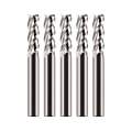 Miniatyrbillede 1 af 5: 5 stk 55 grader spiral opskæring fræsebits sæt 6 mm massiv hårdmetal Cnc træ fræser bits til træbearbejdning Silver