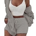 Pikkukuva 1 / 2: Naisten Talviset Lämpimät Pyjamat 3-osainen Urheilupuku Gray XL