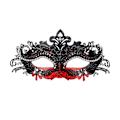 Miniatyrbillede 1 af 5: Maskerademaske, Karneval Dekorationer Venetianske Masker Til Kvinder (rød & sort)