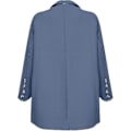 Pikkukuva 4 / 4: Naisten 2-osainen asu, Blazer-setti, Elegantti Liike- ja Työasu, Vintage Klassikko, Yksivärinen, Ryppyinen Hiha, Auki Edestä, Puku Takki ja Suorat Housut L Blue
