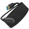 USB 3.0 Typ A Hane-till-hona Förlängningskabel, Slitstarkt Flätat Material, Hög Dataöverföringskabel Hao Svart