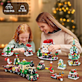 Miniatyrbillede 4 af 5: Julekalender Byggesæt - 2023 Nedtælling Legesæt 24 Samleobjekter Julelegetøj Inkluderer Julemanden Træ Tog Hus Klodser