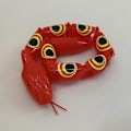 Miniatyrbild 4 av 5: Vriden Ledad Orm Nostalgisk Lättviktig Plast Rolig Ledad Orm Skämtleksak för Nöje Yellow