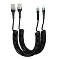 Spiralkabel iPhone-laddningskabel 2-pack, Apple Carplay & MFi-certifierad