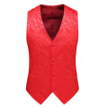 Pikkukuva 2 / 3: Sliktta Miesten 3-osainen Paisley-mekkoliivi ja set ja taskuneliö Red 2XL