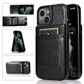 Miniatyrbillede 2 af 5: Skal Plånbok med Kortfack, Premium Læder Magnetlås Ställ Robust Beskyttelse til iPhone 38 (sort)（PA） black iphone7p/8p