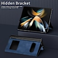 Miniatyrbilde 5 av 5: Magnettisk Klaffende Etui for Samsung Galaxy Z Fold 6, Åpen Vindu Design, Luksuriøs Forretnings-Napa Lær Skjult Stativ Slank Deksel Red For Galaxy Z Fold 6