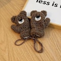 Miniatyrbilde 1 av 5: Høst- og vinterkostyme for gutt og jente, babytegneseriebjørn skjerf, barn solid søt pluss fløyel varm hanske, barn mote avslappet votter coffee glove