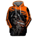 Miniatyrbillede 1 af 4: Ny 3d Skull Harley-davidson hættetrøje sweatshirt hættetrøje i høj kvalitet L
