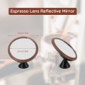 Miniatyrbillede 6 af 8: Kaffeekstraktionsspejl med valnøddesort base, 360° rotationsjusterbart espressospejl for at observere kaffeflowhastigheden