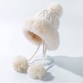 Miniatyrbild 2 av 8: Dam vinter Peruvian öronbeklädnad Beanie Hat Öronklaffar Sherpa Skidmössa Stickad Fleecefodrad 3 Pom A3-m1399-naibai One Size