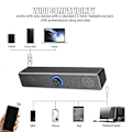 Miniatyrbillede 4 af 5: Bluetooth-computerhøjttalere med knapvolumenkontrol og 3,5 mm Aux-indgang, bærbar Soundbar-højttaler til pc bærbar Black