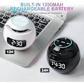 Miniatyrbild 5 av 5: Väckarklocka för sovrum, digital väckarklocka med Bluetooth-högtalare, dubbla alarm, LED-lampa, 12/24h USB-laddningsport, klocka för tunga sovare