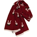 Miniatyrbilde 5 av 5: Juleelg-skjerf for kvinner, søtt julehjorte-skjerf, tykt og varmt strikket ullskjerf WINE RED