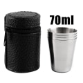 Miniatyrbilde 1 av 5: 4/2stk sett 30/70/180/320ml utendørs rustfritt stål kopper shots sett mini glass for Set 2-70ml