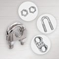 Miniatyrbillede 3 af 4: Yaju 2mm galvaniserede stålkabelbindere - Bøjleform til stålkabel, ledninger, kabelbindere 10 stk.
