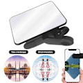 Miniatyrbilde 2 av 5: Universal Smartphone Kamera Speilrefleksjon Klips Kompakt Størrelse Enkel Installasjon Mobiltelefon Selfie Reflektor Klips Black