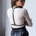 Miniatyrbillede 6 af 9: Imiteret læderselebånd Bælter Kvinder Undertøj Body Bondage Cage Sculpting Sele Black