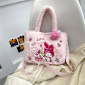 Miniatyrbilde 2 av 5: 2024 Sanrio Plysj Håndvesker Hellokitty Cinnamorol Tegneserie Skuldervesker Stor Kapasitet Søt Plysj Tote Kawaii Ryggsekker Gaver til Jente Plush Bag Mymelody CHINA