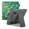 Miniatyrbillede 1 af 5: Stativ Etui til 7\" Kobo Libra Colour (2024), Premium PU Læder Stativ Cover med Håndrem og Automatisk Søvn/Vækning Plum Flower