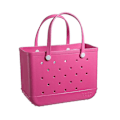 Miniatyrbild 1 av 5: Gummipåse Bogg Style Hål Vattentät Slitstark Oversize Silikon Beach Tote Ny 2024 rose red