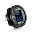 Miniatyrbillede 1 af 5: Digitalt voltmeter Amperemeter Universal Højpræcision Dual Led Display 12-24v Bilspændingsstrøm Monitorpanel til bil Blue