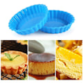 Miniatyrbillede 4 af 5: 8 stk Silikone kageforme, non-stick runde tærteforme, runde riflede flan bageforme til muffin, Qu