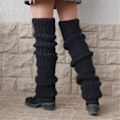 Miniatyrbilde 3 av 4: Damesokker Bein Varm Strikket Lang Boot Sokker Slouch Sokker Black