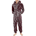 Miniatyrbillede 1 af 4: Mænds En-delt Flanel Pyjamas Fuzzy Fleece Flanel Onesies Nattøj Letvægts Plus Størrelse Varmt Vinter Jumpsuit Pjs11 Grey XL