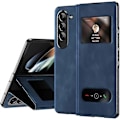 Pikkukuva 1 / 5: Samsung Galaxy Z Fold 6:lle suunniteltu magneettinen taittuva kotelo, avoin ikkuna, ylellinen liike-elämän Napa-nahkainen piilotettu jalusta, ohut suojakotelo Blue For Galaxy Z Fold 6