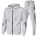 Miniatyrbilde 1 av 2: Ny hettegenser europeisk og amerikansk sport herre vår og høst fritidsklær dress glidelås cardigan jakke Grey XXXL