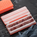 Miniatyrbilde 5 av 5: Enkel dobbel rad grillspydmaskin for grillspyd kebabverktøy Pink double