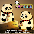 Miniatyrbillede 4 af 6: Panda Silikon Natlampe til Børn, Panda Gaver, Søde LED-lamper til Teenpigers Soveværelse, Soveværelsesdekorationer Gaver til Småbørn style1