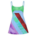 Miniatyrbillede 3 af 5: Vintage Cami Kjole Til Kvinder Retro Bodycon Mini Kjoler Mode Farverige Stribet Print Tilpasset Stropløs Kjole Fi Green M